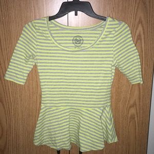 NWOT SO Striped Peplum Top